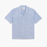 Linen Camp Shirt | White & Indigo