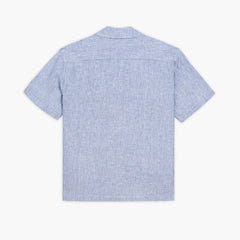 Linen Camp Shirt | White & Indigo